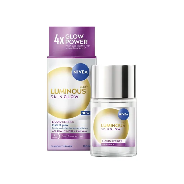 Nivea Luminous Skin Glow Liquid Refiner bezoplachový peeling 100 ml