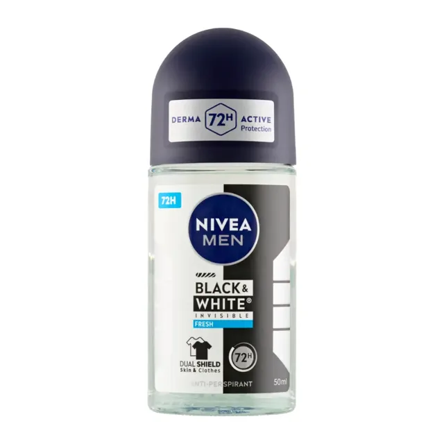 NIVEA Men Antiperspirant roll-on pro muže Black & White Invisible Fresh 50 ml