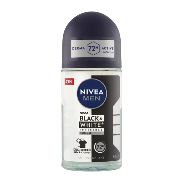NIVEA Men Antiperspirant roll-on pro muže Black & White Invisible Original 50 ml