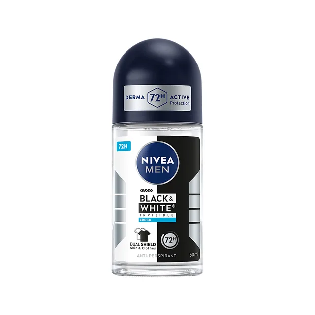 NIVEA Men Black & White Invisible Fresh Kuličkový antiperspirant 50 ml