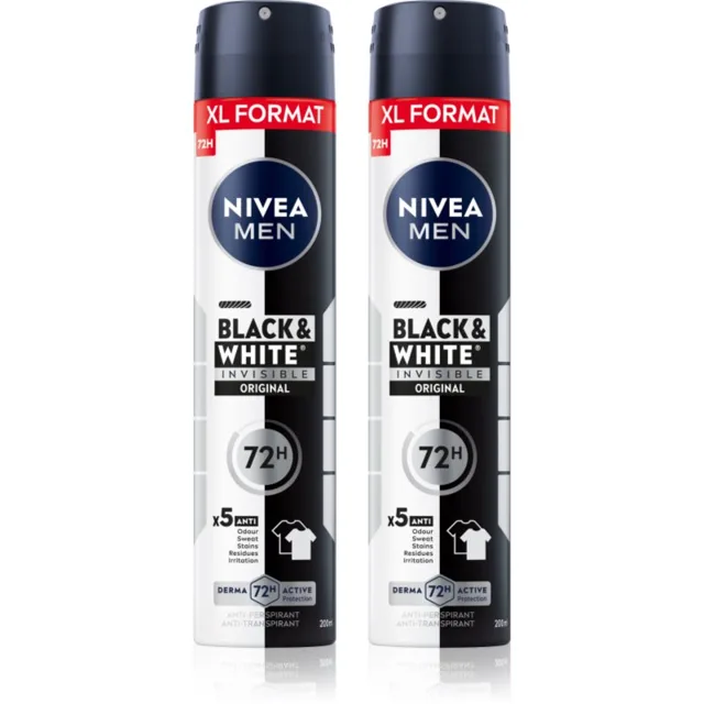 NIVEA MEN Black & White Invisible Original antiperspirant ve spreji výhodné balení