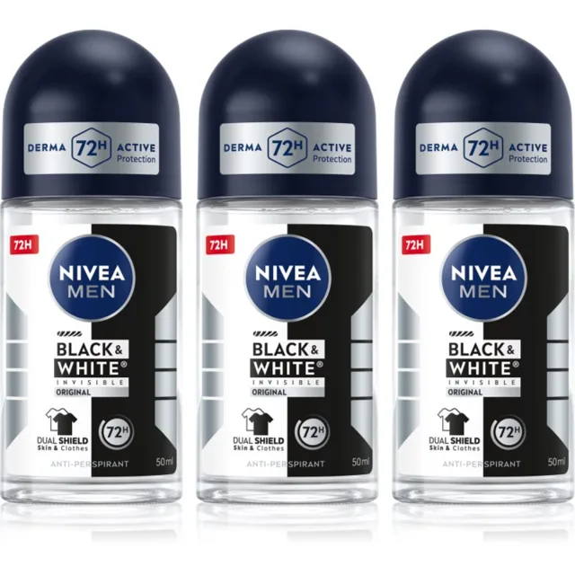 NIVEA MEN Black & White Invisible Original kuličkový antiperspirant výhodné balení