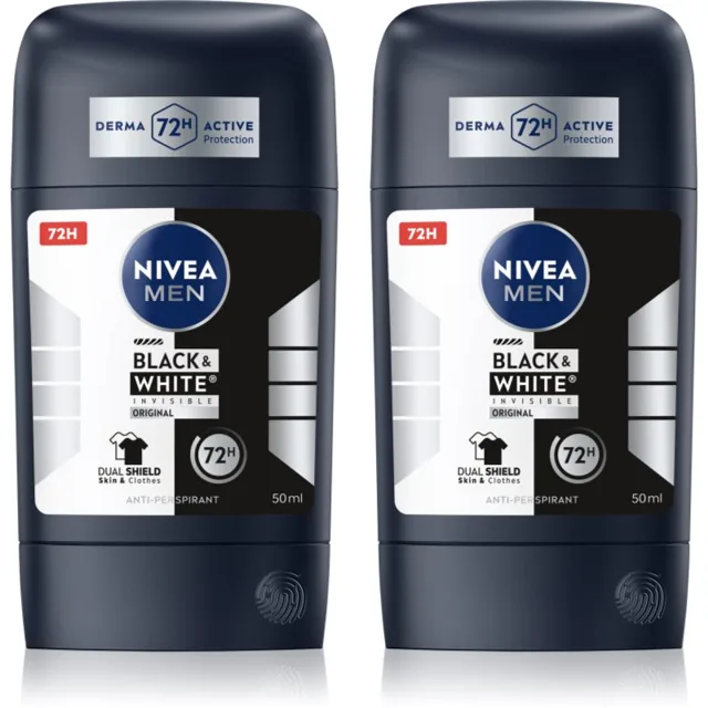 NIVEA MEN Black & White Invisible Original tuhý antiperspirant výhodné balení