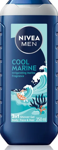 NIVEA MEN Cool Marine Sprchový gél 3v1, 250 ml