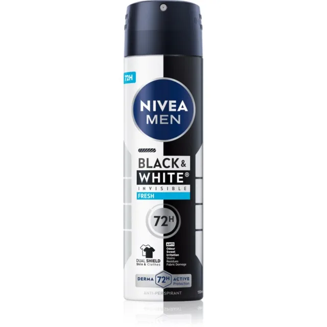 NIVEA MEN Invisible Black & White sprej antiperspirant pro muže Fresh 150 ml