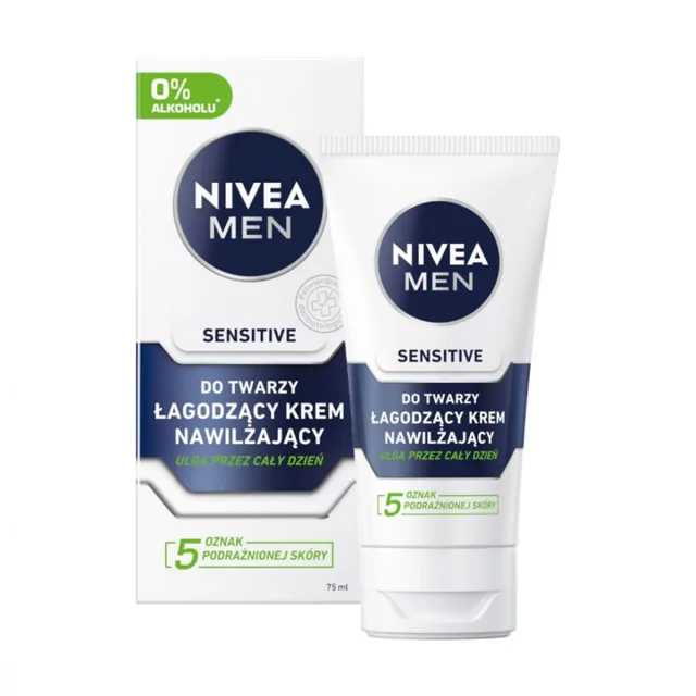 Nivea Nivea, zklidňující hydratační krém na obličej pro muže Sensitive, 75 ml