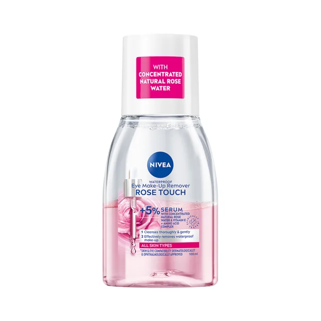 Nivea Rose Touch dvoufázový odličovač očí a make-upu 100 ml