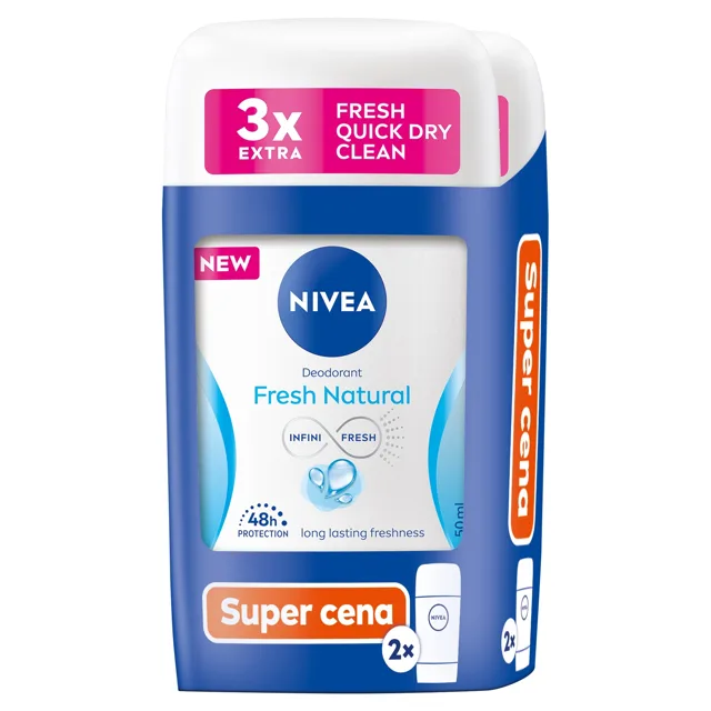 Nivea Sada tuhých deodorantů Fresh Natural Deodorant Duo 2 x 50 ml