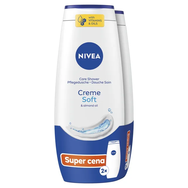 Nivea Sprchový gel Creme Soft 2 x 500 ml