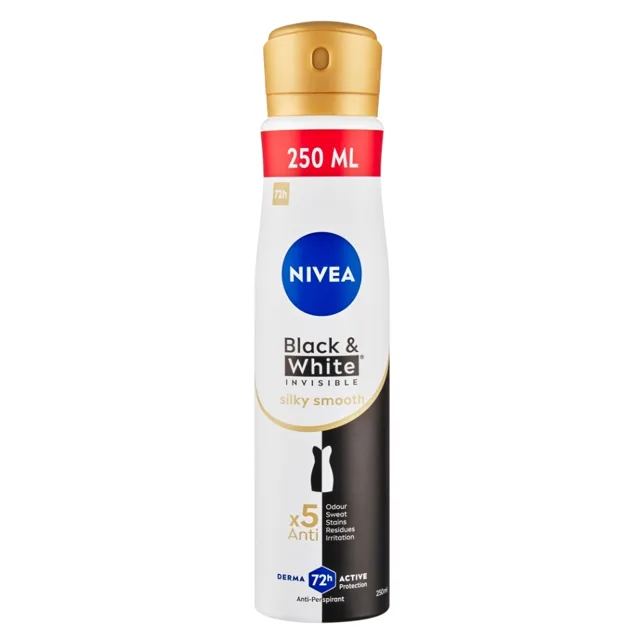 NIVEA Sprej AP B&W Invisible SilkySmooth 250 ml