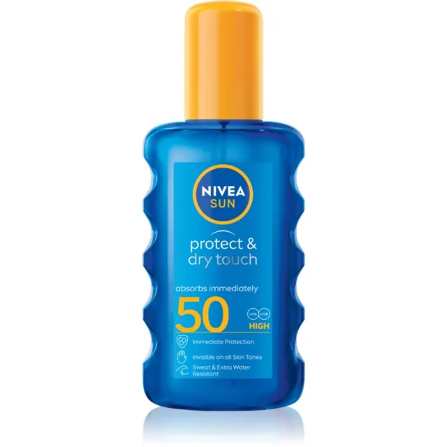 NIVEA SUN Protect & Dry Touch neviditelný sprej na opalování SPF 50 200 ml