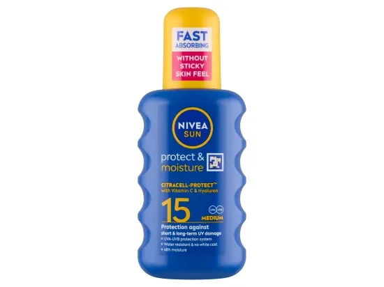 Nivea Sun Protect & Moisture hydratační sprej na opalování OF15 200 ml