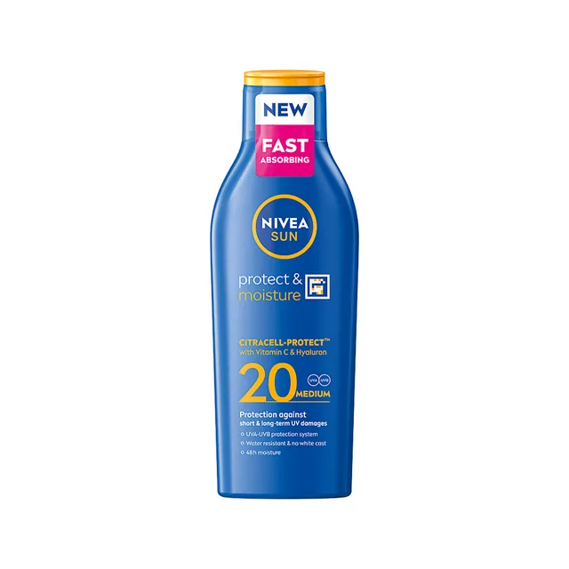 NIVEA Sun Protect & Moisture Mléko na opalování SPF20 200 ml