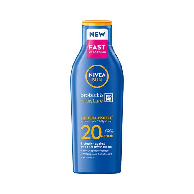 Nivea SUN Protect & Moisture OF20 hydratační mléko na opalování 200 ml