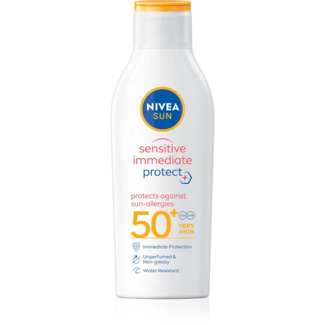 NIVEA SUN Sensitive Immediate mléko na opalování pro citlivou pokožku SPF 50+ 200 ml
