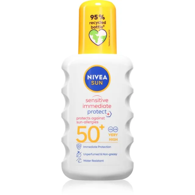 NIVEA SUN Sensitive Immediate sprej na opalování Sensitive SPF 50+ 200 ml