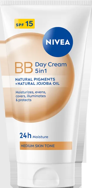 Nivea Zkrášlující hydratační krém 5 v 1 BB Cream SPF 15 (5in1 Beautifying Moisturizer) 50 ml tmavší tón pleti