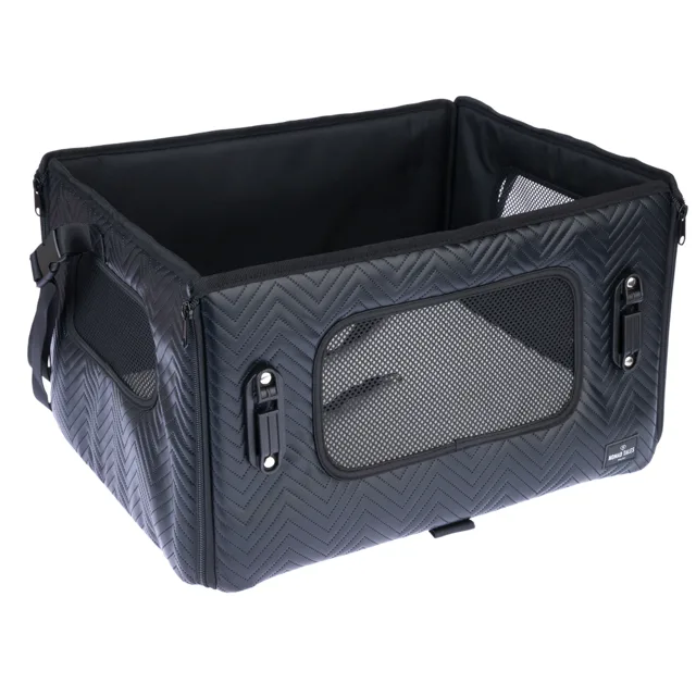 Nomad Tales autosedačka pro psy, ebenová - D 47,5 x Š 38 x V 27,5 cm