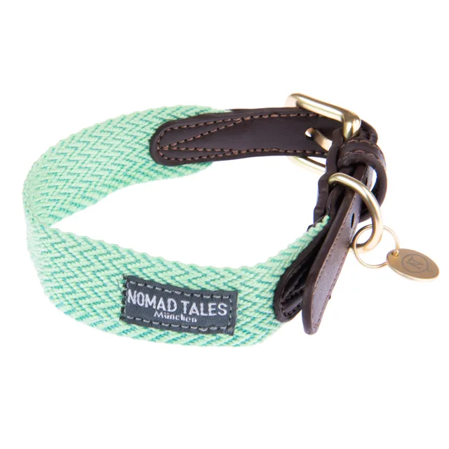 Nomad Tales Bloom obojek mint - velikost L: obvod krku 46 - 52 cm, Š 38 mm