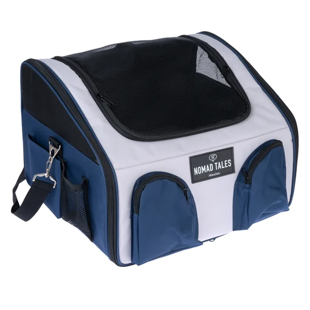 Nomad Tales Spirit autosedačka pro psy, šedá/modrá - cca D 42 x Š 36 x V 33 cm