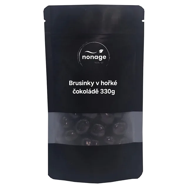 NONAGE Brusinky v hořké čokoládě 330 g