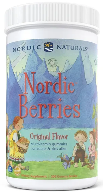Nordic Berries Multivitamin pro Děti, Sladkokyselé, 200 gumových bonbónů