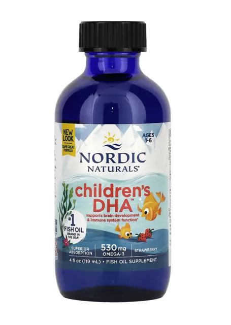 Nordic Naturals Children's DHA, Omega 3 pro děti - jahoda, 530mg, 119 ml