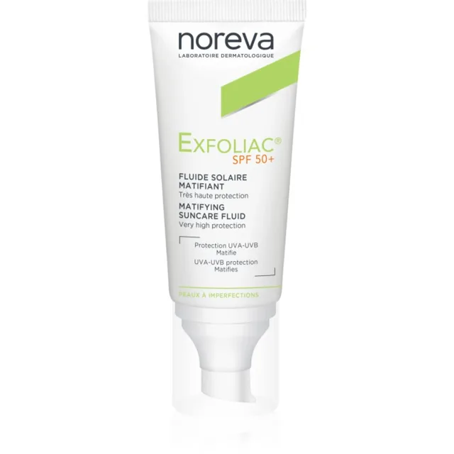 Noreva Exfoliac Mattifying Suncare Fluid SPF 50+ ochranný matující fluid na obličej SPF 50+ 40 ml