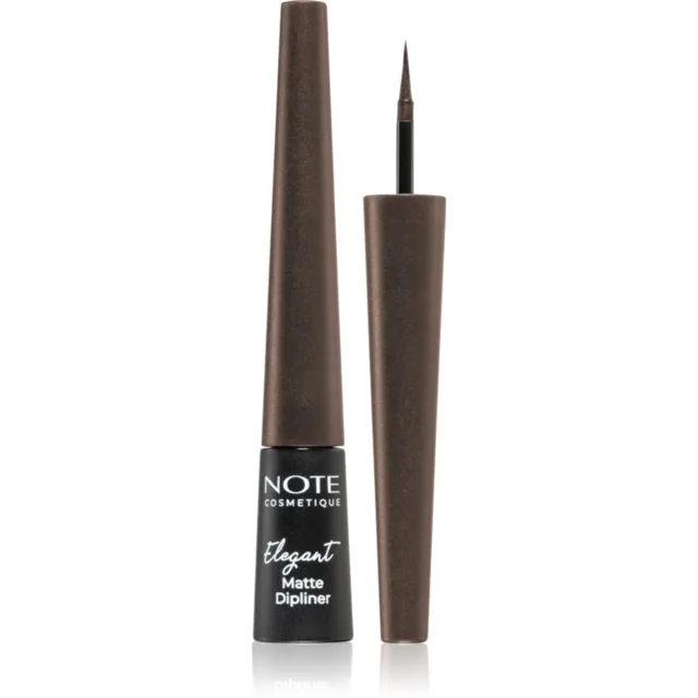 Note Cosmetique Elegant Matte Dipliner tekuté linky na oči s matným finišem odstín 02 Coffee Brown 2.5 ml