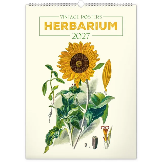 NOTIQUE Nástěnný kalendář Vintage plakáty - herbář 2027 33 × 46 cm