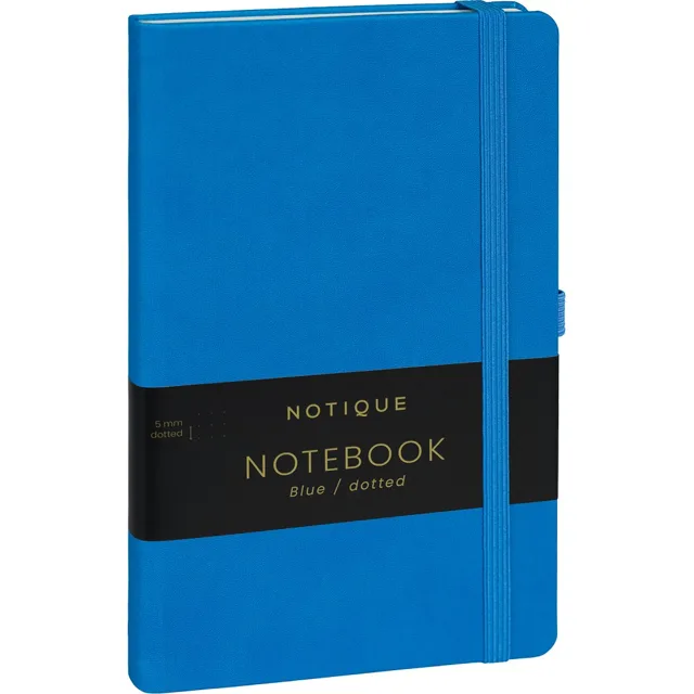 NOTIQUE Notes Modrý, tečkovaný 13 × 21 cm