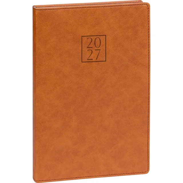 NOTIQUE Prestigio týdenní diář 2027, hnědý, A5 15 × 21 cm