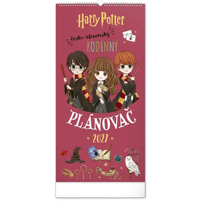 NOTIQUE Rodinný plánovací nástěnný kalendář Harry Potter 2027 21 × 42 cm