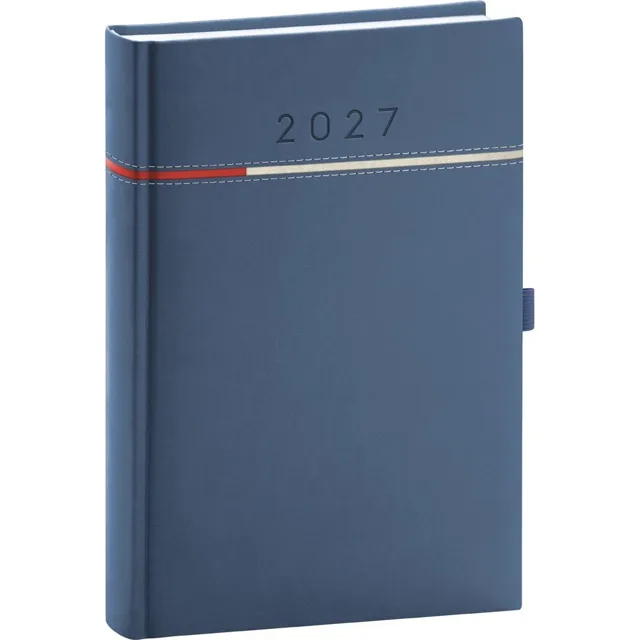 NOTIQUE Tomy denní diář 2027, modro-červený, A5 15 × 21 cm