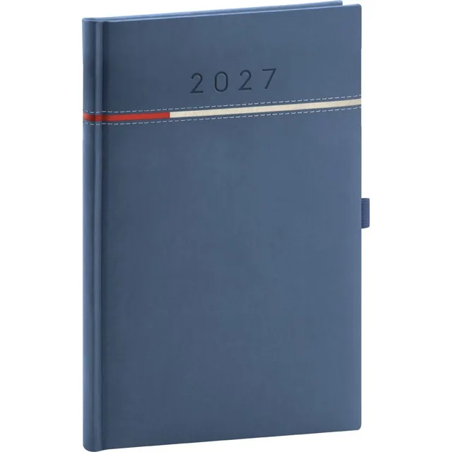 NOTIQUE Tomy týdenní diář 2027, modro-červený, A5 15 × 21 cm