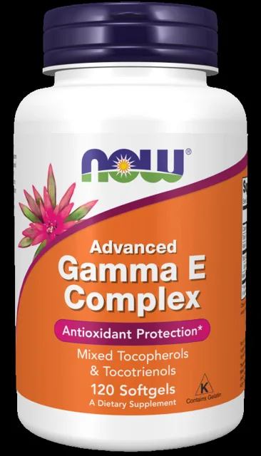 NOW Advanced Gamma E Complex (komplex vitamínu E), 120 kapslí