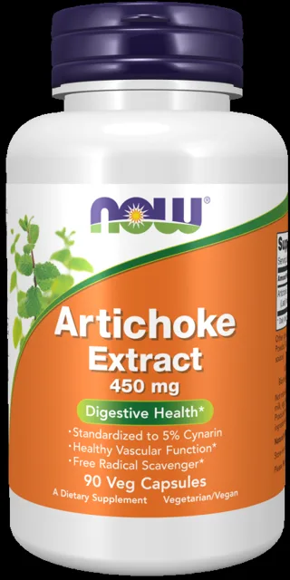 NOW Artichoke (Extrakt z Artyčoku), 450 mg, 90 rostlinných kapslí