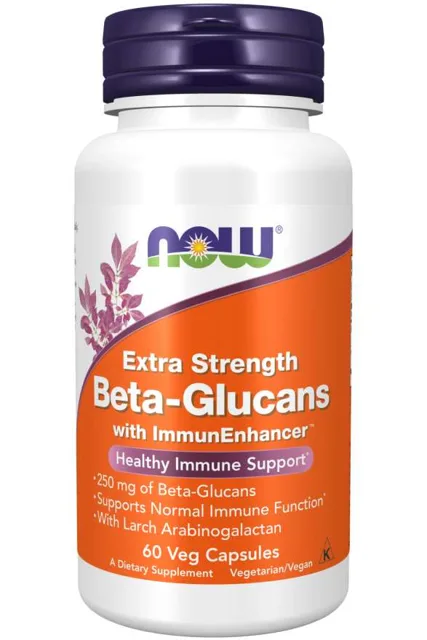 NOW Beta glukany s ImmunEnhancer ™, Extra Strength, 60 rostlinných kapslí