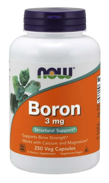 NOW Boron (bor), 3 mg, 250 kapslí