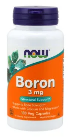 NOW Boron (bor), 3 mg x 100 rostlinných kapslí