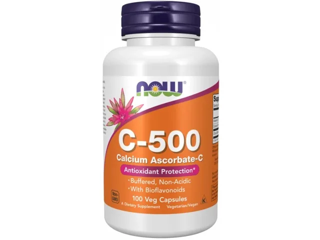 NOW Buffered Vitamin C-500, PH neutrální Vitamín C,  100 kapslí