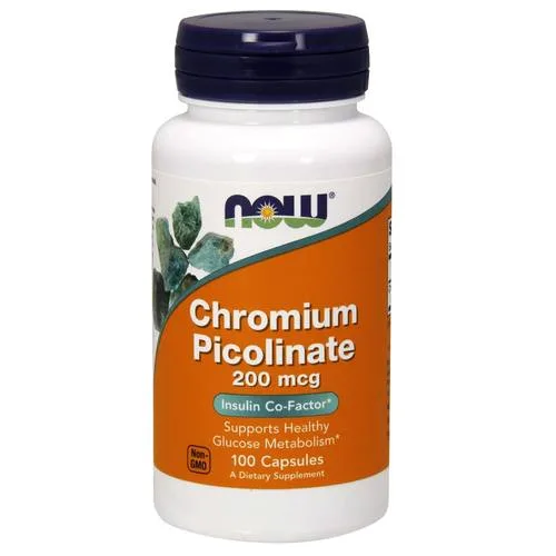 NOW Chromium Picolinate, 200 mcg, 100 rostlinných kapslí