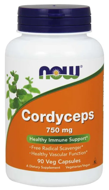 NOW Cordyceps 750 mg (Organic), 90 kapslí