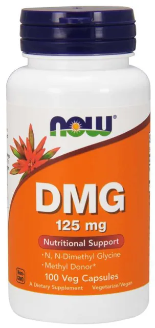 NOW DMG (Dimethylglycin), 125 mg, 100 rostlinných kapslí