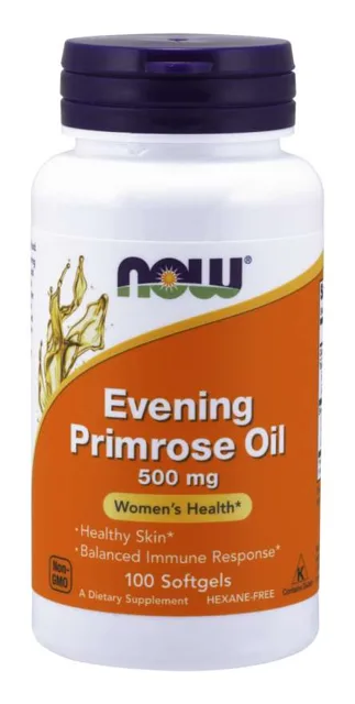 NOW Evening Primrose Oil (Pupálkový olej), 500 mg, 100 sofgel kapslí