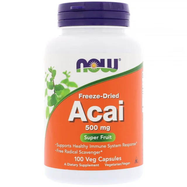 Now® Foods NOW Acai, 500 mg, 100 rostlinných kapslí