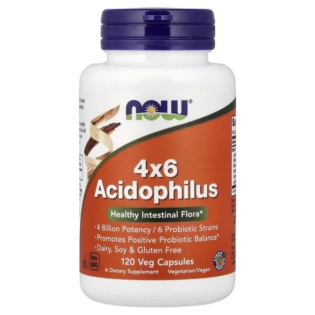 Now® Foods NOW Acidophilus 4X6, 120 rostlinných kapslí
