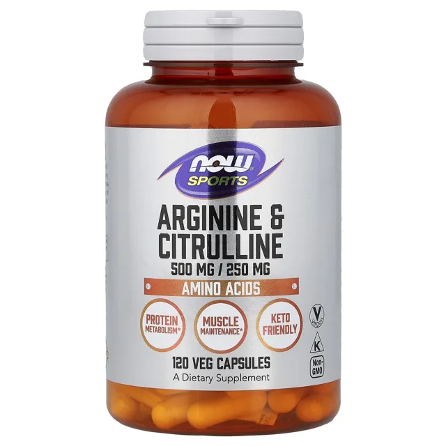 Now® Foods NOW Arginine a Citrulline, 120 rostlinných kapslí