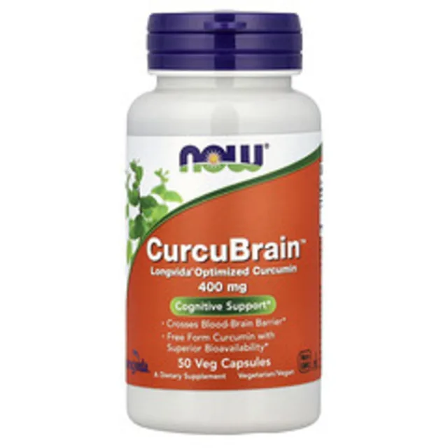 Now® Foods NOW CurcuBrain, 400 mg, 50 rostlinných kapslí