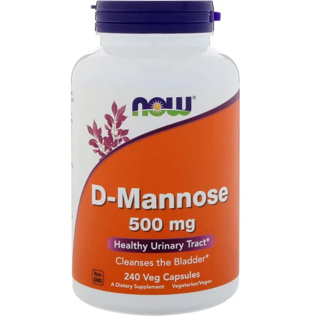Now® Foods NOW D-manóza, 500 mg, 240 rostlinných kapslí